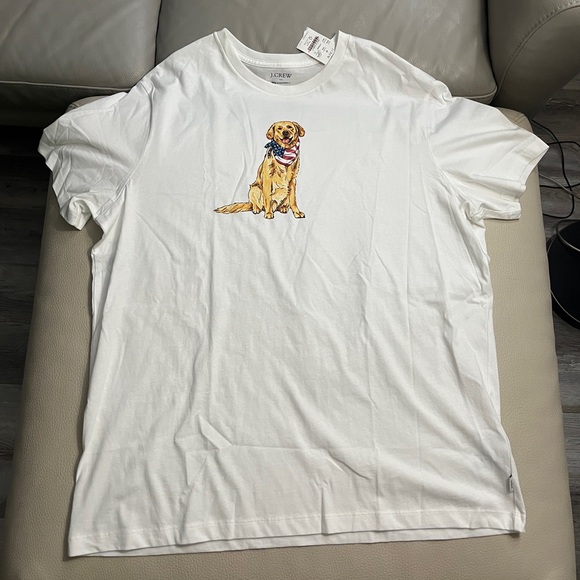 NWT - J. Crew “US Flag Dog” Adult Short Sleeve Tee - Men XL, XXL/Women XXL, 3XL - Picture 4 of 10